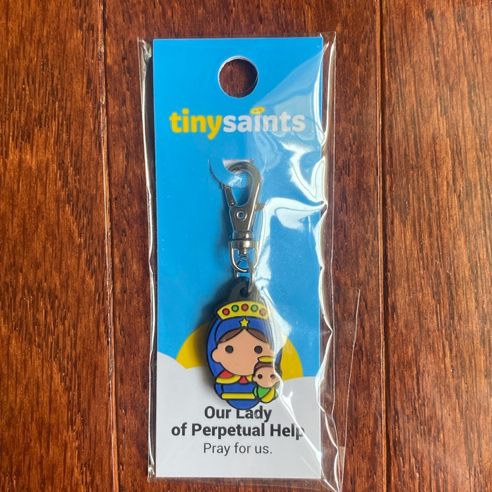 Brand New Tiny Saints Our Lady of Perpetual Help Key Chain/Backpack Charm